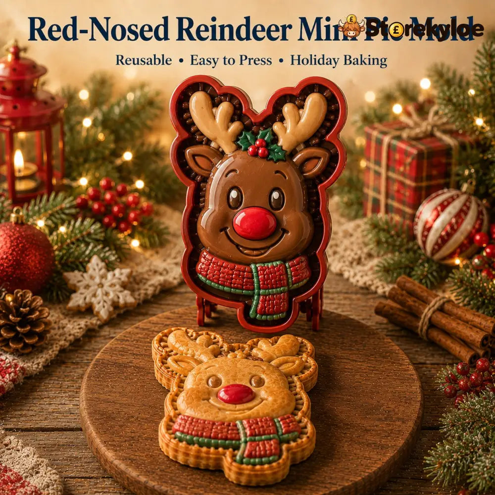🔥🔥Only $12.99 Last Day Promotion!✨ 🎄16-Design Christmas Mini Pie Mold Collection 🥧 - 🦌 Red-Nosed Reindeer