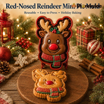 🔥🔥Only $12.99 Last Day Promotion!✨ 🎄16-Design Christmas Mini Pie Mold Collection 🥧 - 🦌 Red-Nosed Reindeer