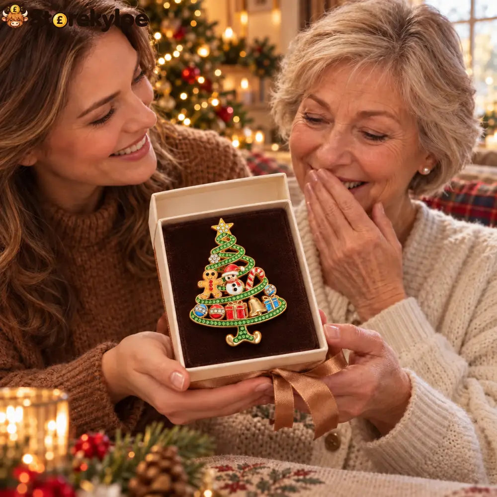 ⏳ LIMITED‑TIME FREE SHIPPING OVER £20 🎄⭐ornate Multi‑charm Christmas Tree Crystal Vintage Brooch 🎄⭐