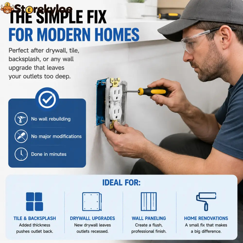 🛠 Outlet Repair Spacers – Easy Fix for Loose Crooked & Recessed Outlets