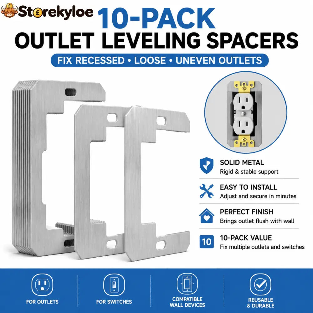 🛠 Outlet Repair Spacers – Easy Fix for Loose Crooked & Recessed Outlets