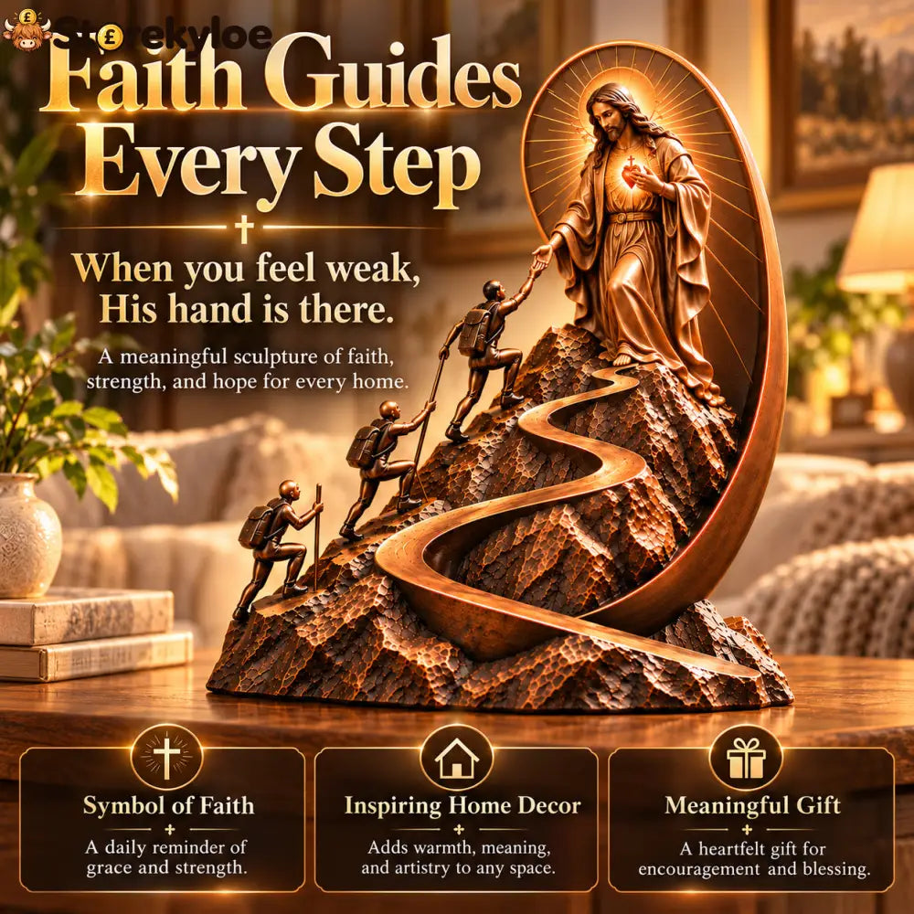 ✝️ Path of Faith – Jesus & Virgin Mary Mountain Sculpture | Inspirational Christian Home Decor & Meaningful Gift ✨