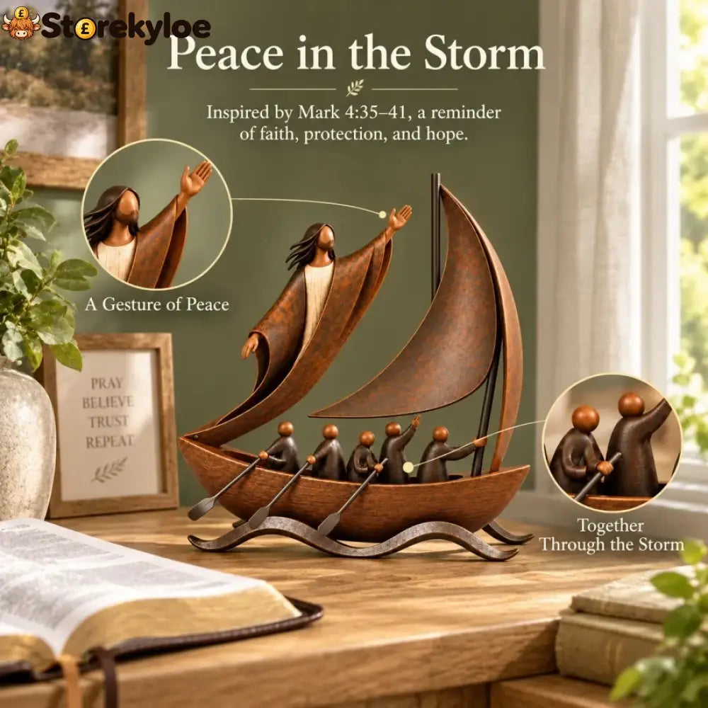 Peace in the Storm Faith Sailboat Sculpture
