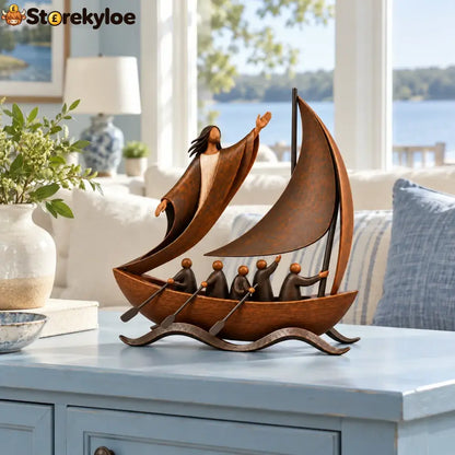 Peace in the Storm Faith Sailboat Sculpture