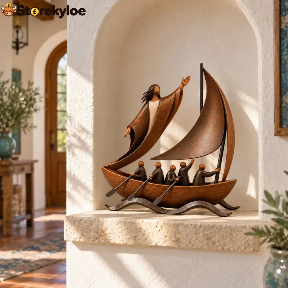 Peace in the Storm Faith Sailboat Sculpture