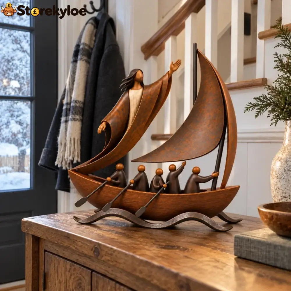 Peace in the Storm Faith Sailboat Sculpture