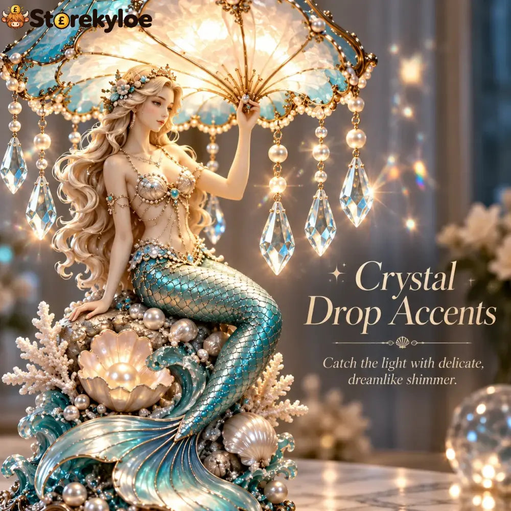 Pearl Tide Mermaid™ – Enchanted Seashell Crystal Lamp