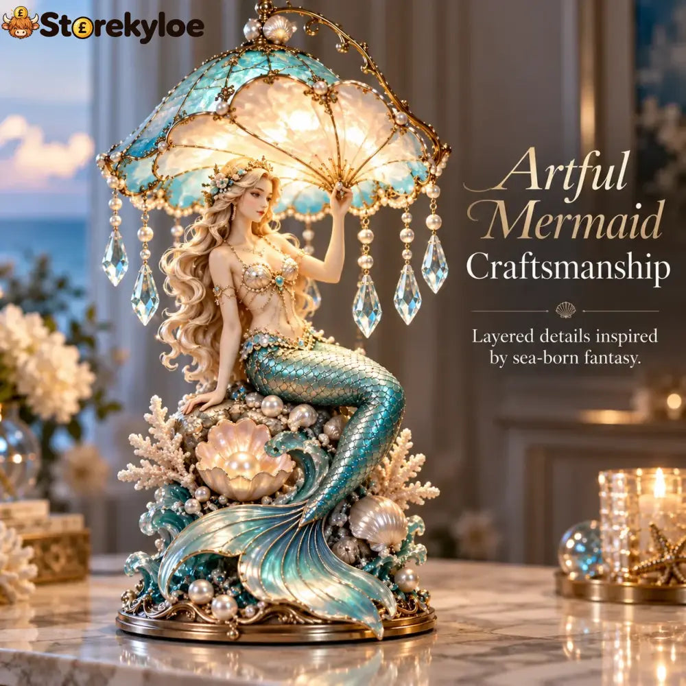 Pearl Tide Mermaid™ – Enchanted Seashell Crystal Lamp
