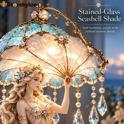 Pearl Tide Mermaid™ – Enchanted Seashell Crystal Lamp