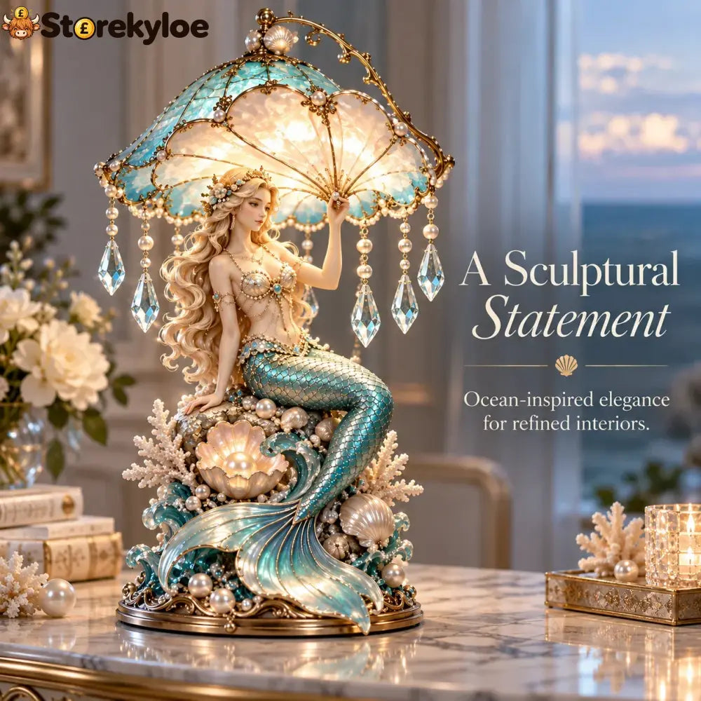 Pearl Tide Mermaid™ – Enchanted Seashell Crystal Lamp