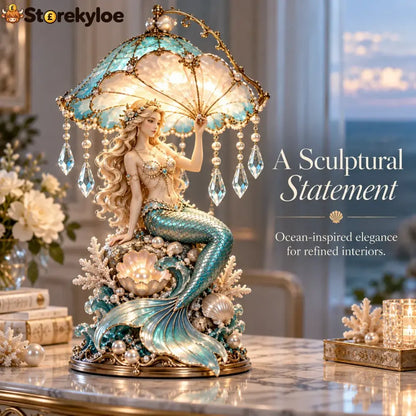 Pearl Tide Mermaid™ – Enchanted Seashell Crystal Lamp