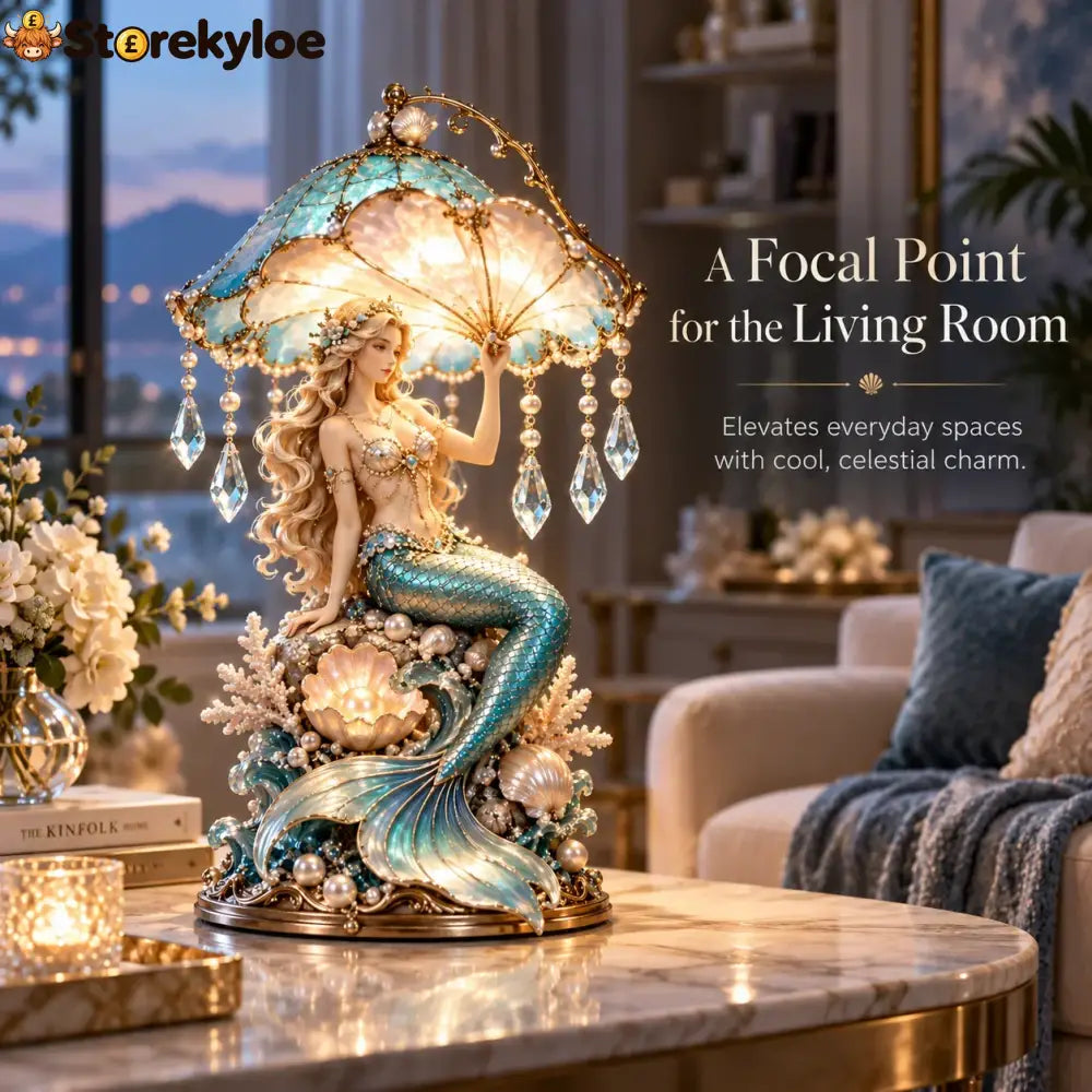Pearl Tide Mermaid™ – Enchanted Seashell Crystal Lamp