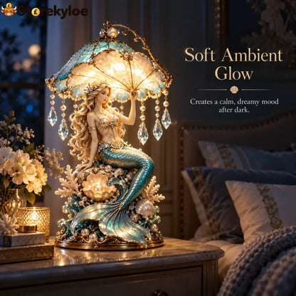 Pearl Tide Mermaid™ – Enchanted Seashell Crystal Lamp