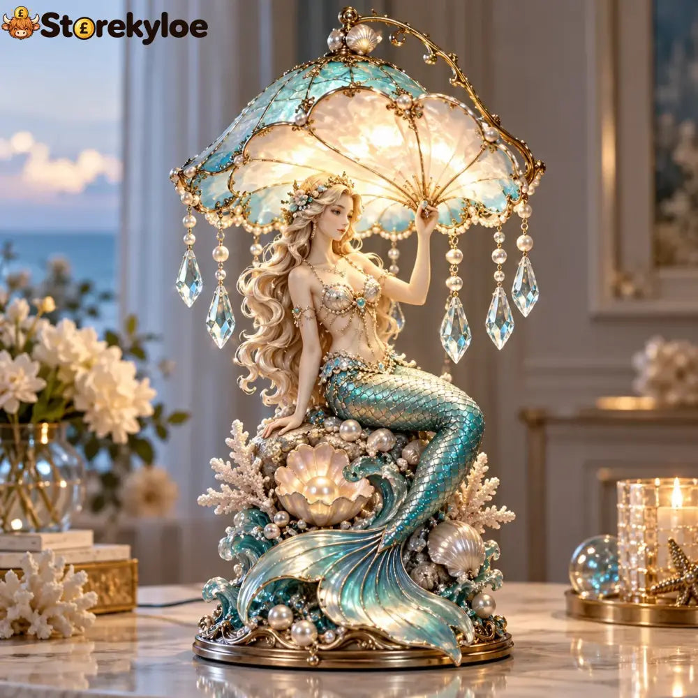 Pearl Tide Mermaid™ – Enchanted Seashell Crystal Lamp