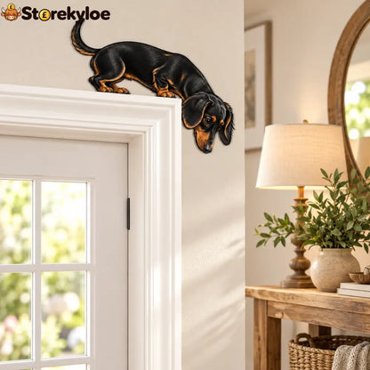 🐶👀 Peeking Pup Doorway Topper – Playful Dog Accent for Pet-Loving Homes