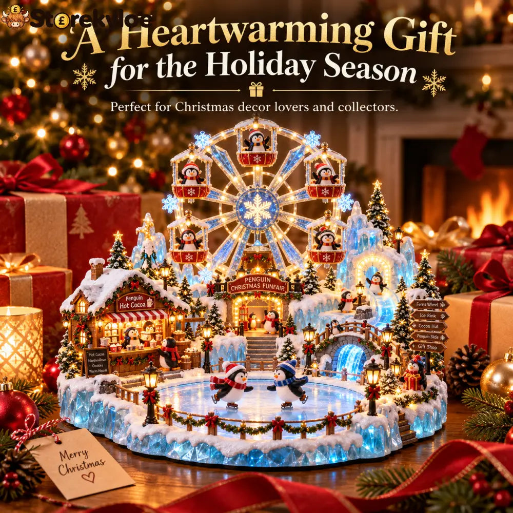 🎡 Penguin Christmas Funfair | Lighted Animated Christmas Village - 🎡 Penguin Christmas Funfair