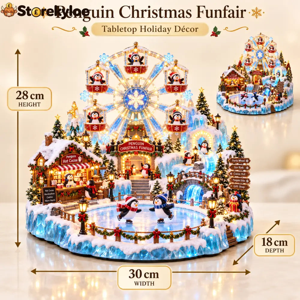 🎡 Penguin Christmas Funfair | Lighted Animated Christmas Village - 🎡 Penguin Christmas Funfair