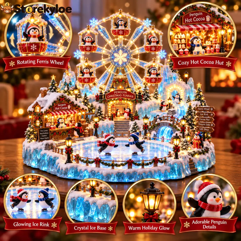🎡 Penguin Christmas Funfair | Lighted Animated Christmas Village - 🎡 Penguin Christmas Funfair