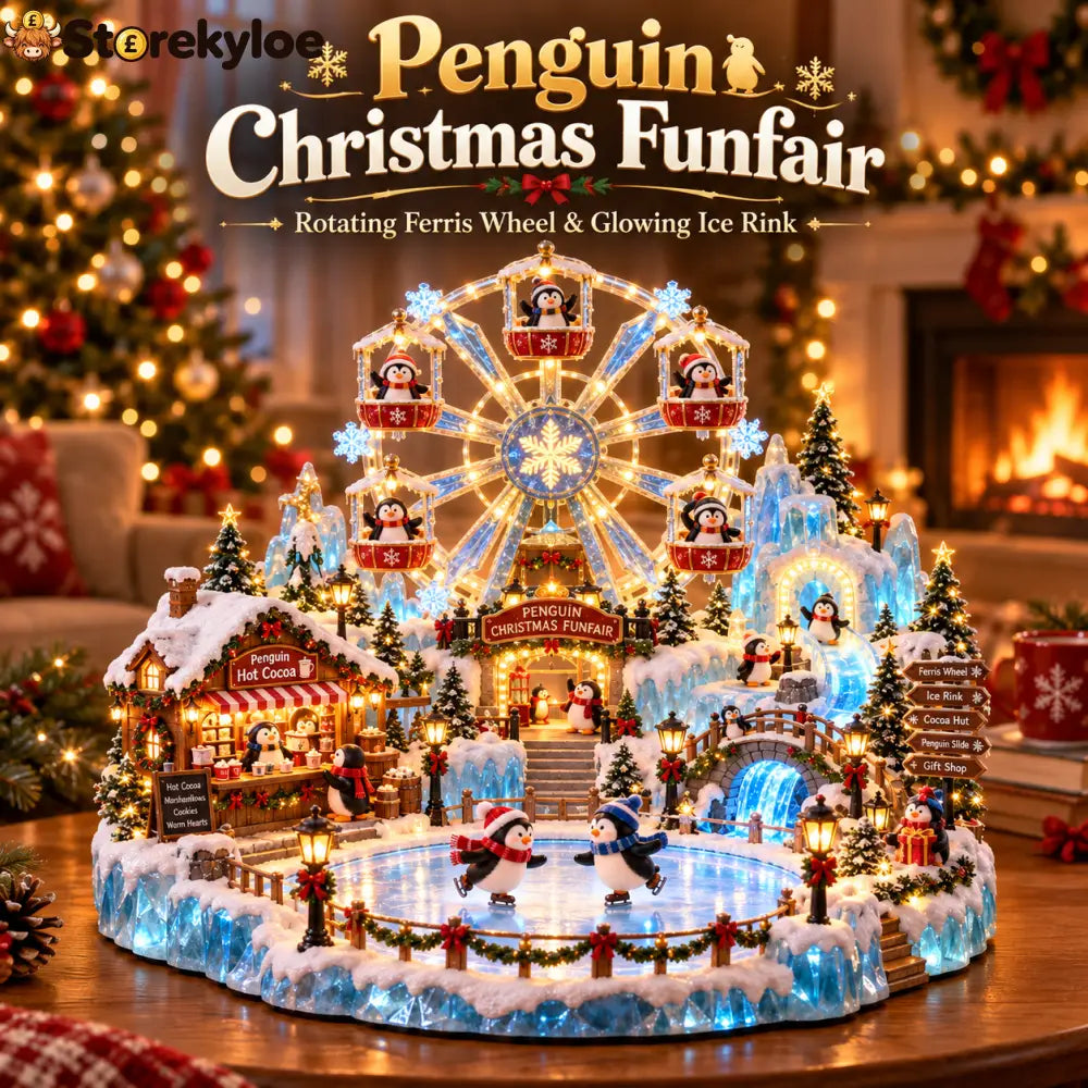 🎡 Penguin Christmas Funfair | Lighted Animated Christmas Village - 🎡 Penguin Christmas Funfair