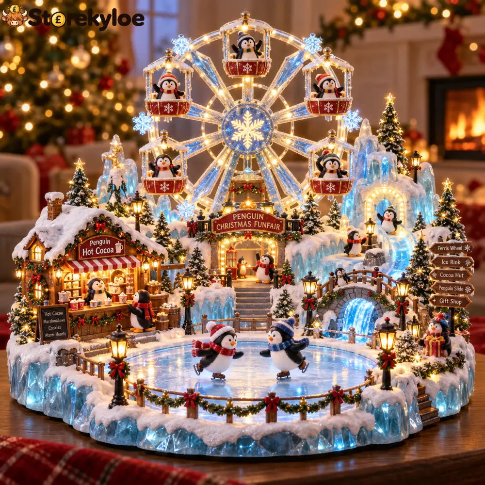 🎡 Penguin Christmas Funfair | Lighted Animated Christmas Village - 🎡 Penguin Christmas Funfair