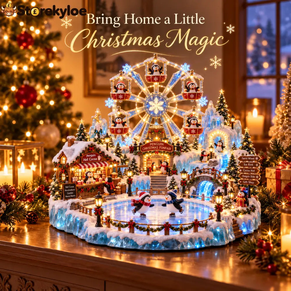🎡 Penguin Christmas Funfair | Lighted Animated Christmas Village - 🎡 Penguin Christmas Funfair