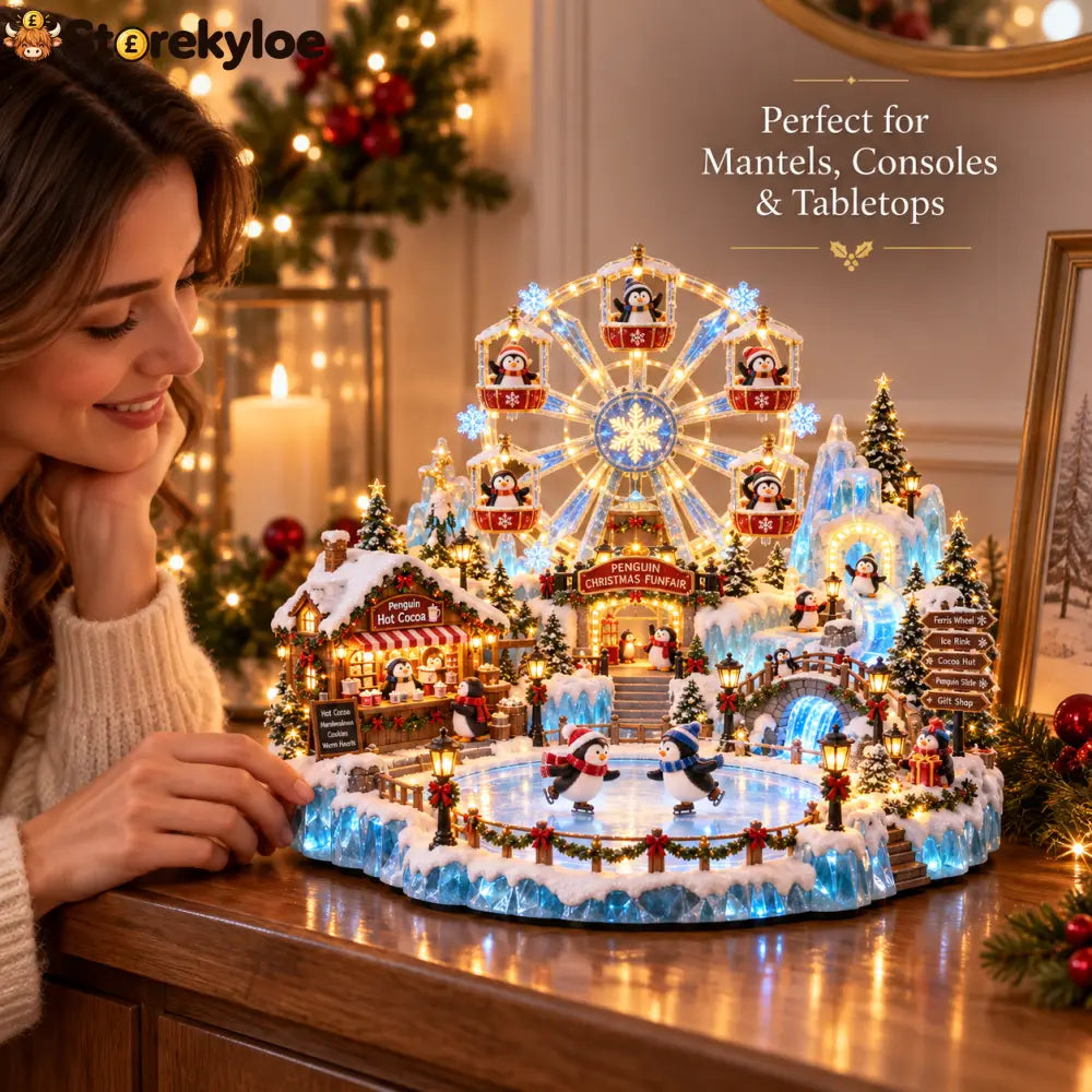 🎡 Penguin Christmas Funfair | Lighted Animated Christmas Village - 🎡 Penguin Christmas Funfair