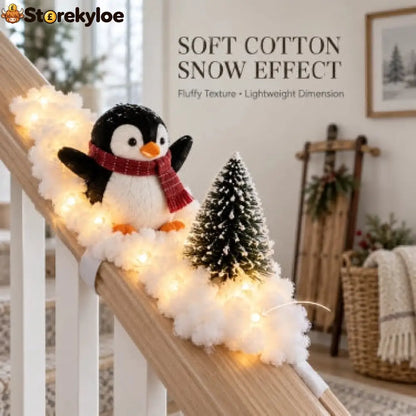 Penguin Christmas Stair Snow Decor