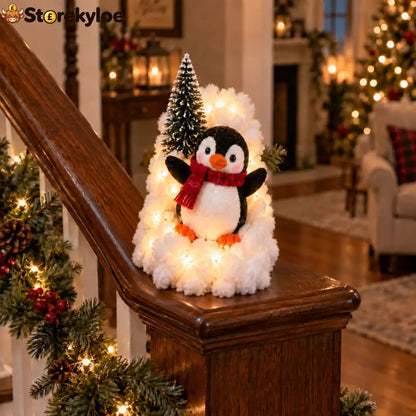 Penguin Christmas Stair Snow Decor - Classic Penguin