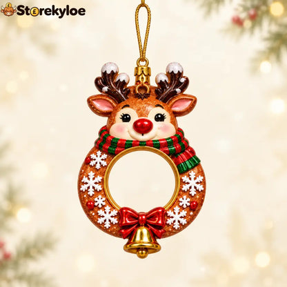 Personalized Christmas Photo Ornament - 🦌 Reindeer
