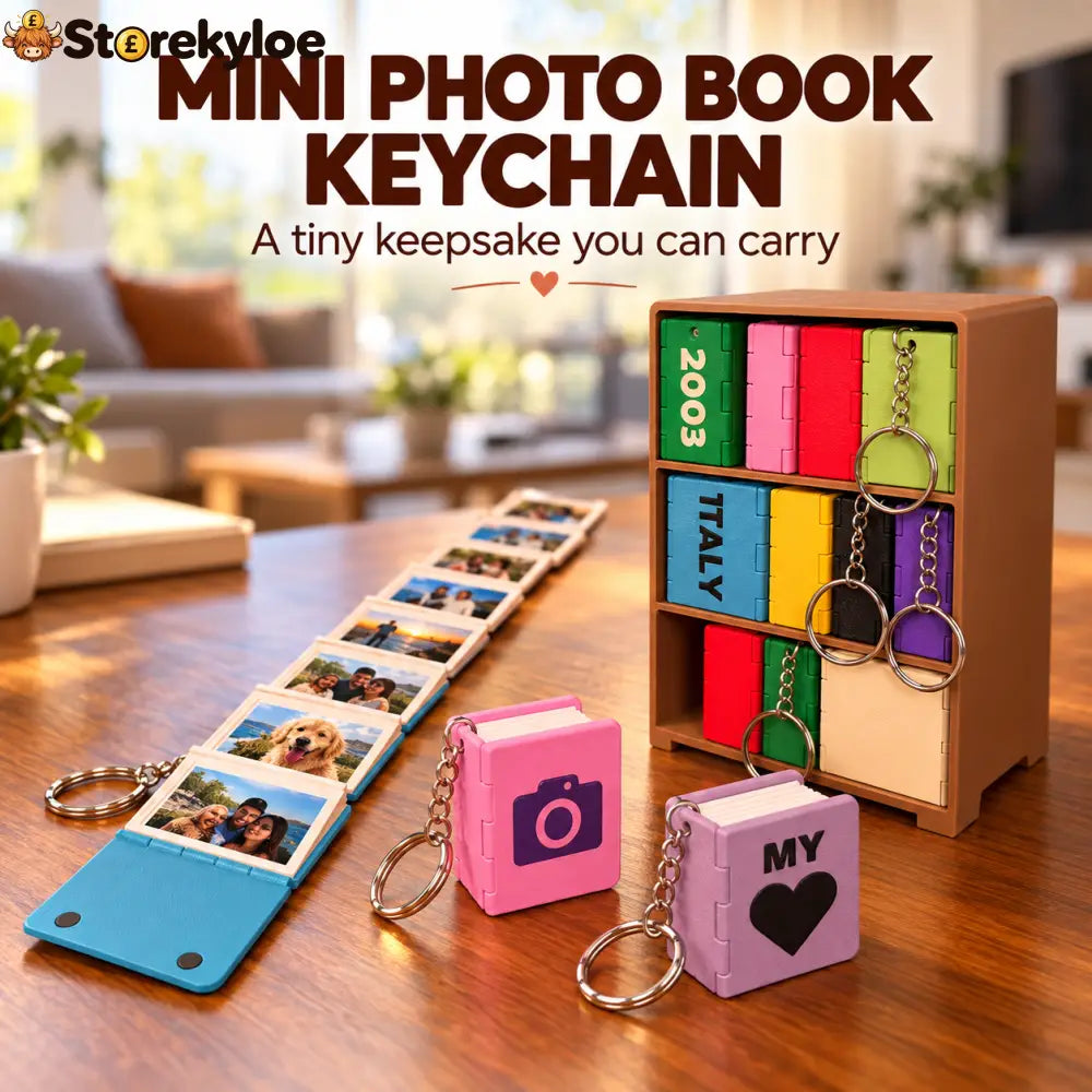 📸 Personalized Mini Photo Book | Custom Memory Keepsake & Keychain