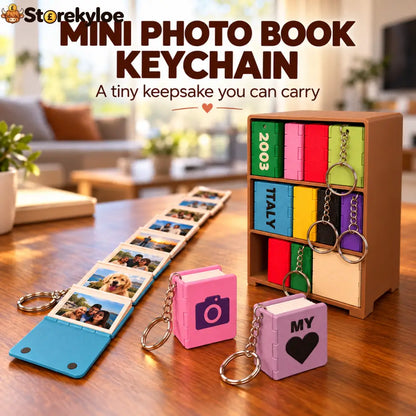 📸 Personalized Mini Photo Book | Custom Memory Keepsake & Keychain