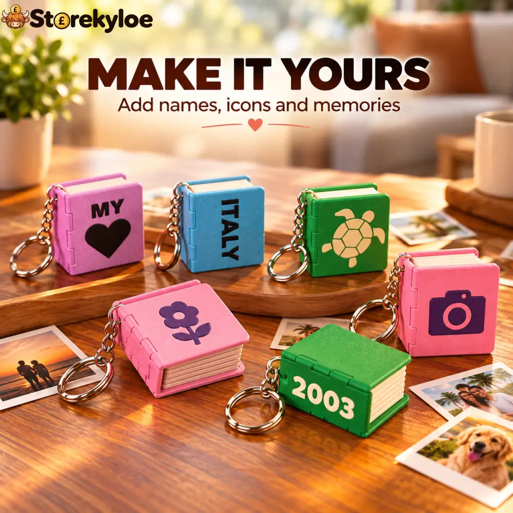 📸 Personalized Mini Photo Book | Custom Memory Keepsake & Keychain