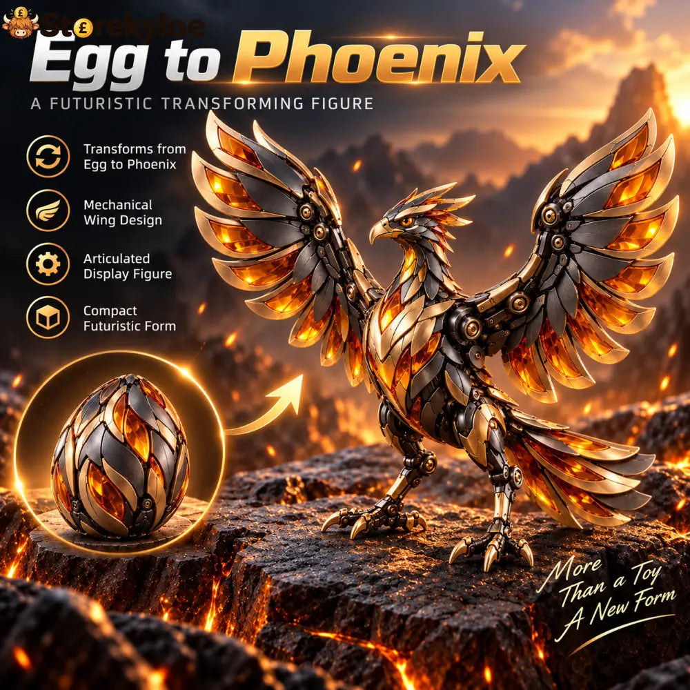 🔥🥚 Phoenixmorph – Egg To Phoenix Transforming Mechanical Figure - 1