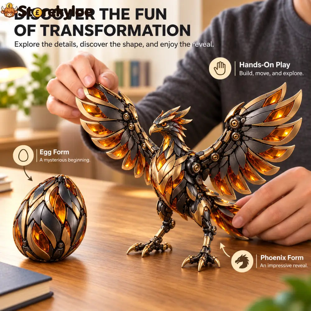 🔥🥚 Phoenixmorph – Egg To Phoenix Transforming Mechanical Figure - 1