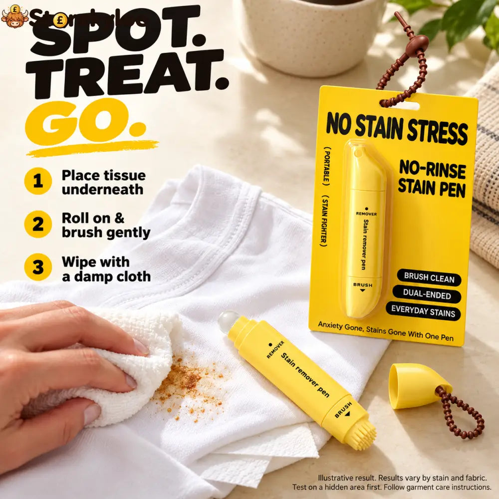 Portable Dual-Head Stain Remover Pen✨ Instant No-Rinse Emergency Spot Cleaner for Clothes Oil & Coffee Stains