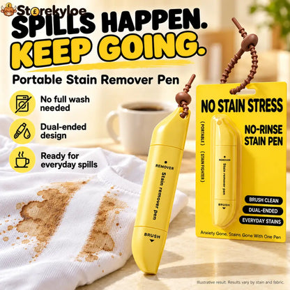 Portable Dual-Head Stain Remover Pen✨ Instant No-Rinse Emergency Spot Cleaner for Clothes Oil & Coffee Stains