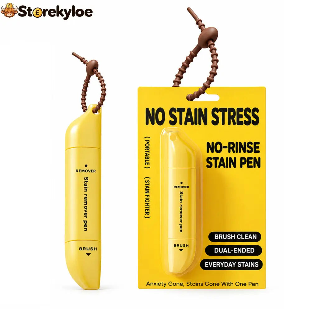 Portable Dual-Head Stain Remover Pen✨ Instant No-Rinse Emergency Spot Cleaner for Clothes Oil & Coffee Stains - Yellow