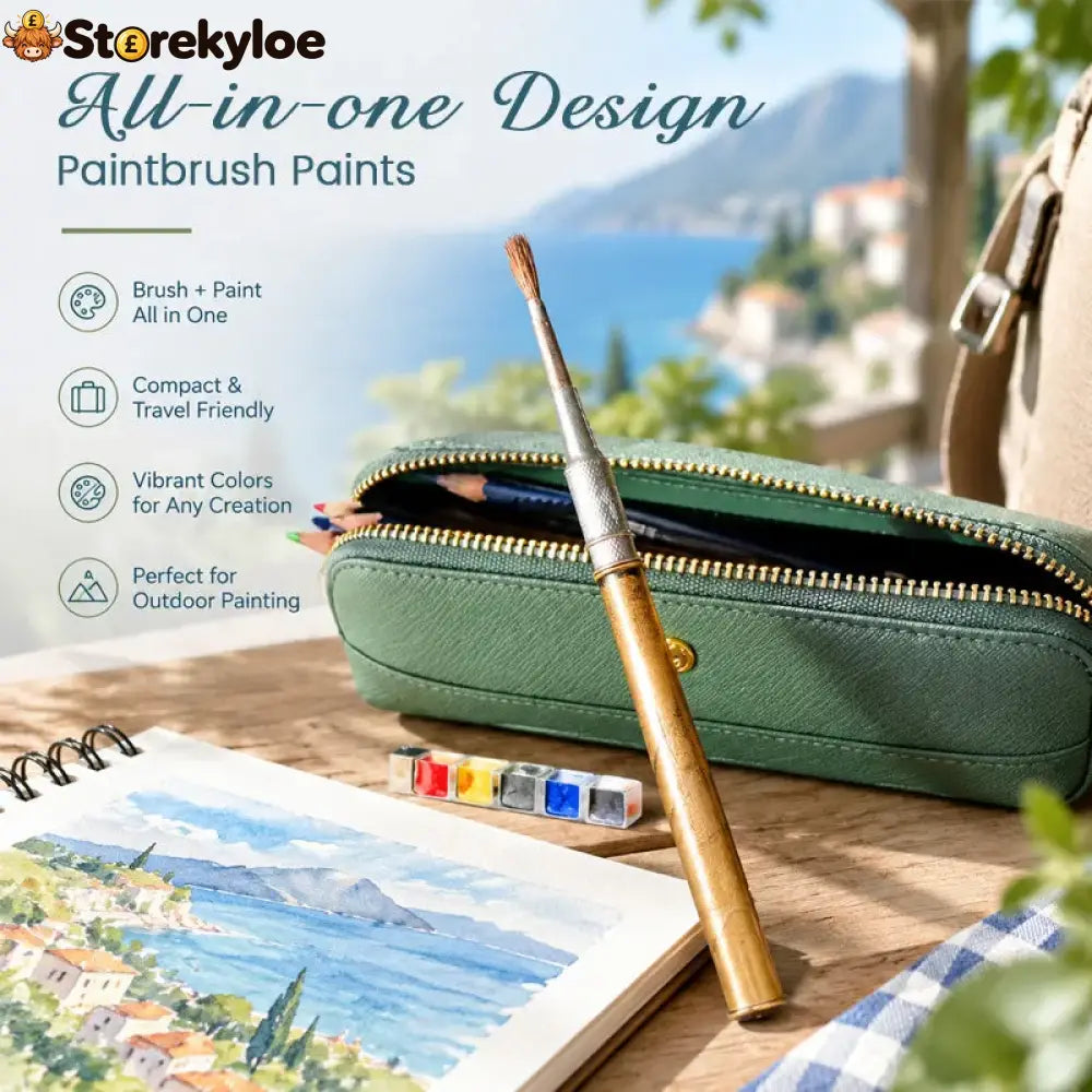 Portable Paintbrush And Colors Set