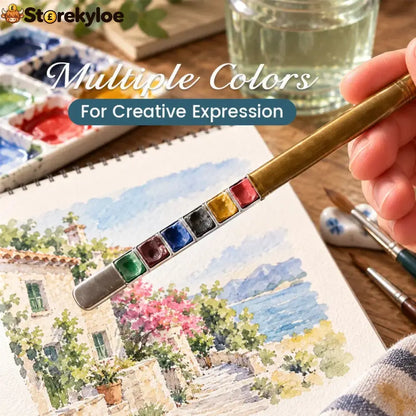 Portable Paintbrush And Colors Set