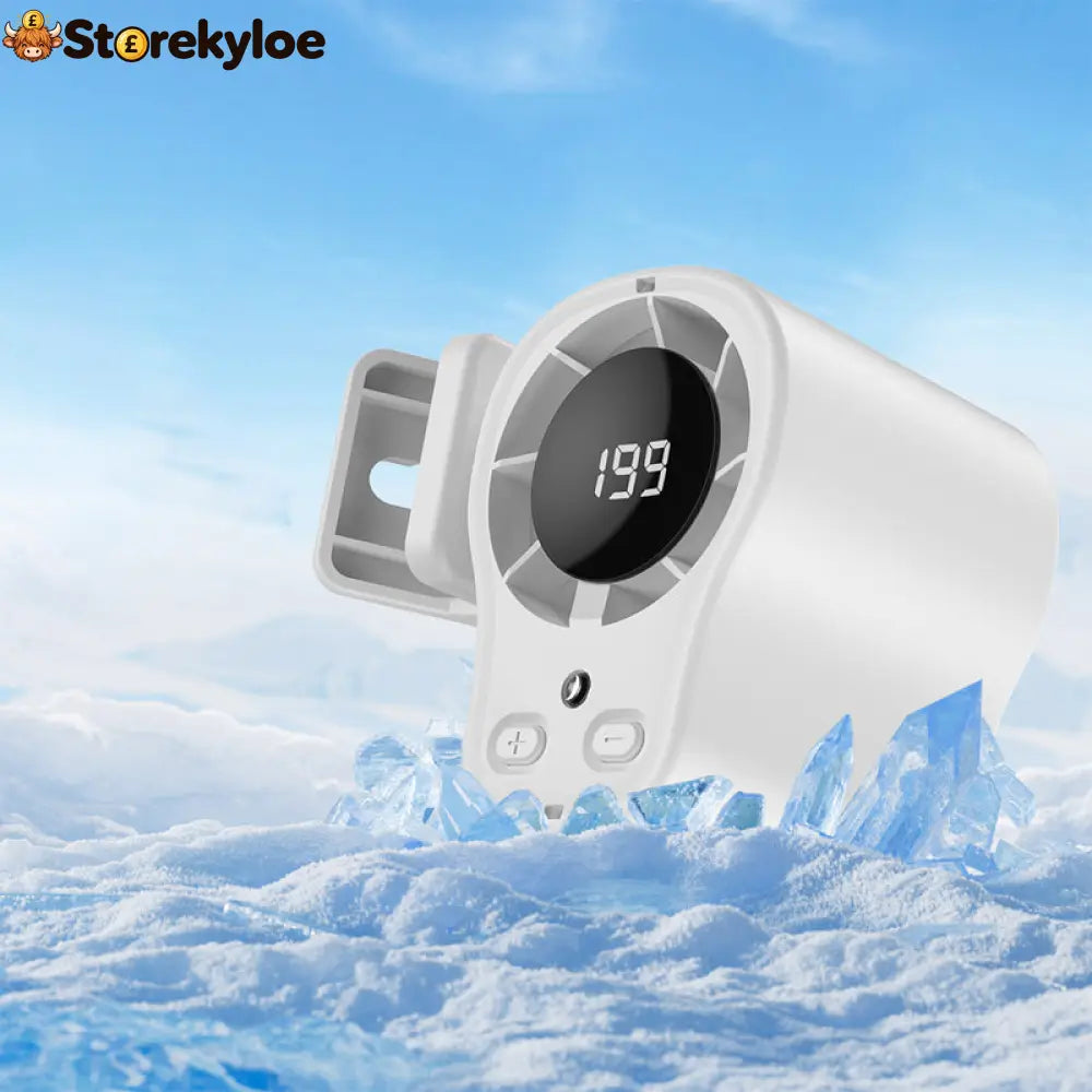 Portable Turbo Fan with LED Display - white
