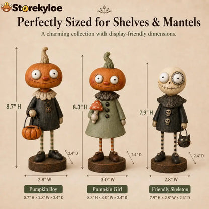 Primitive Pumpkin Friends – Vintage Halloween Figurines Collection