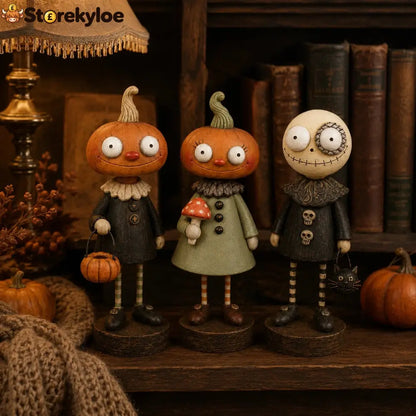 Primitive Pumpkin Friends – Vintage Halloween Figurines Collection