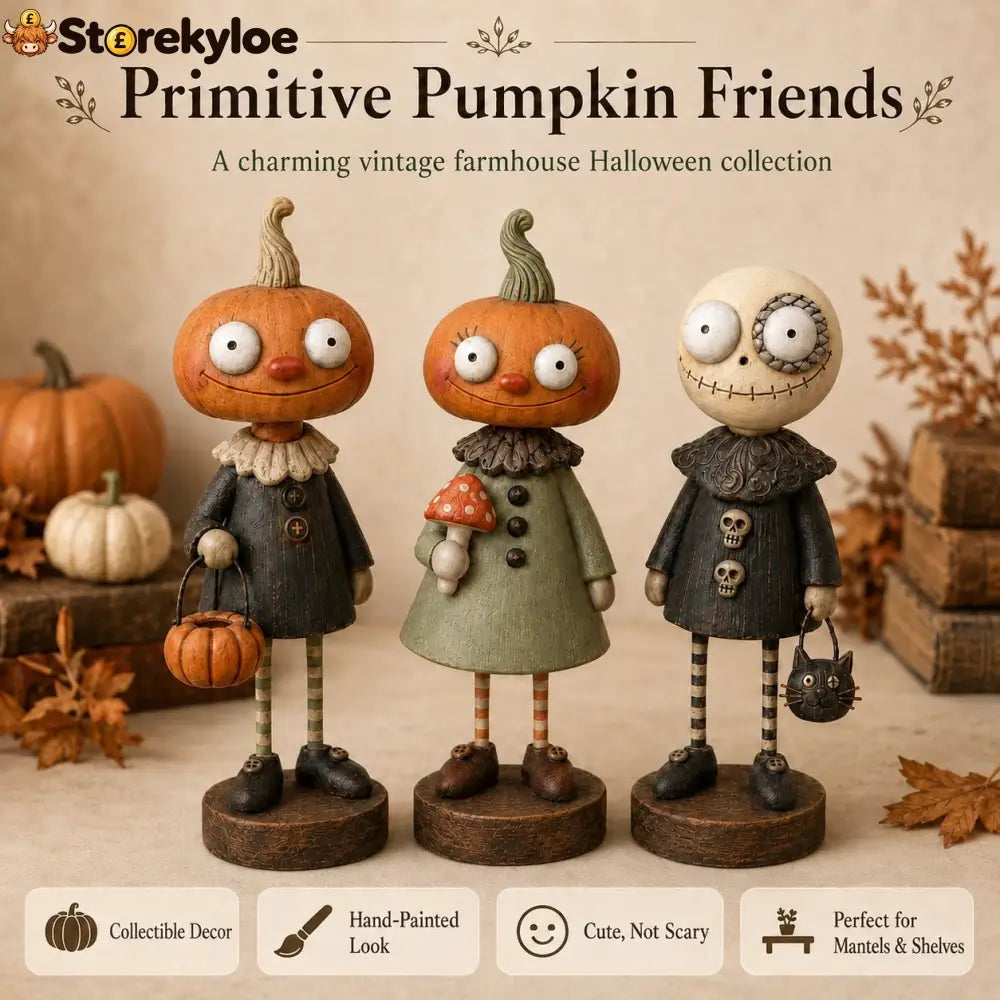 Primitive Pumpkin Friends – Vintage Halloween Figurines Collection
