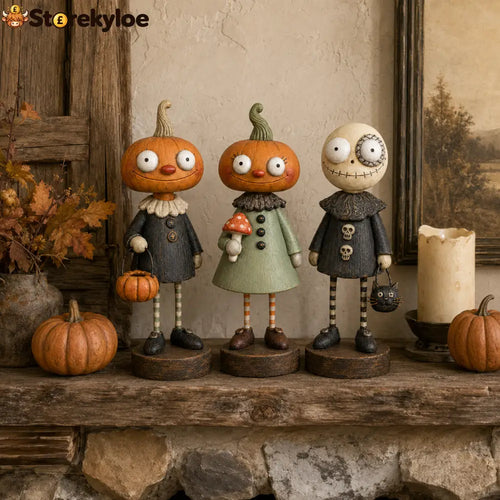 🎃Primitive Pumpkin Friends – Vintage Halloween Figurines Collection