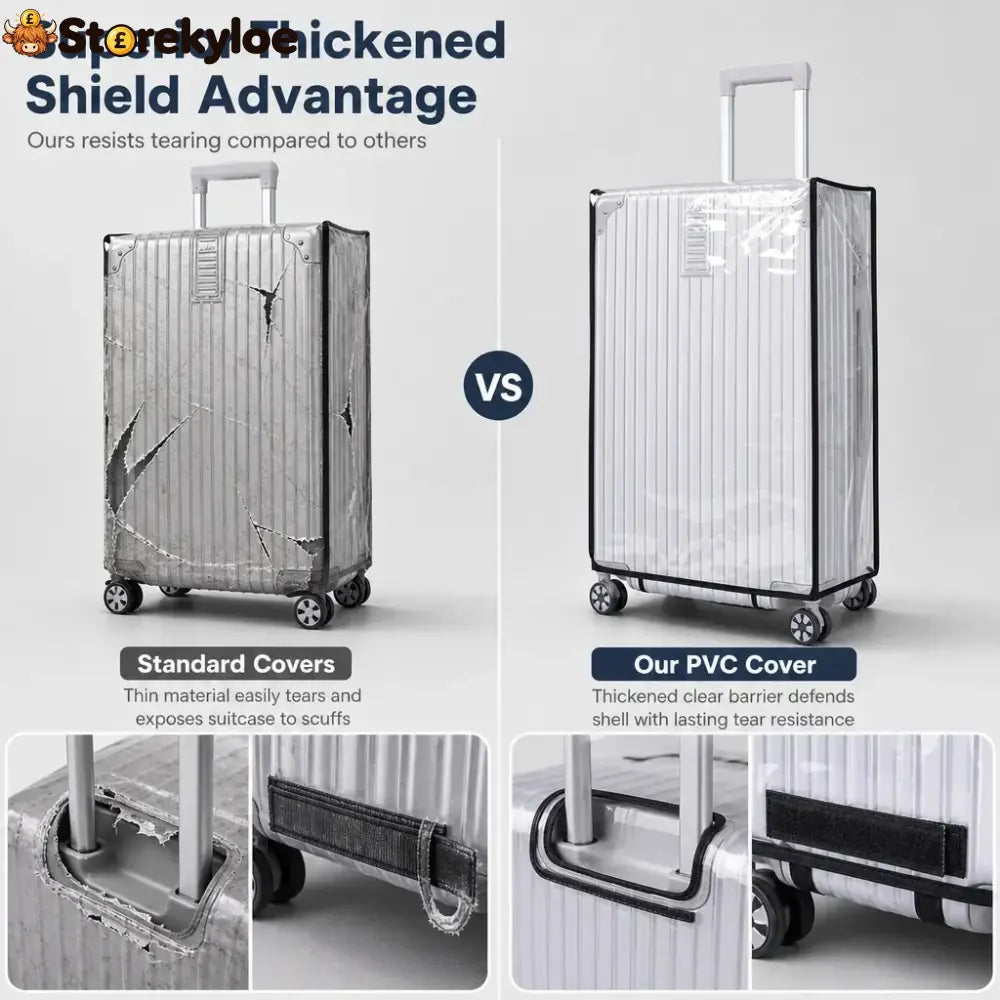 Protect Luggage Instantly! Clear PVC Suitcase Cover