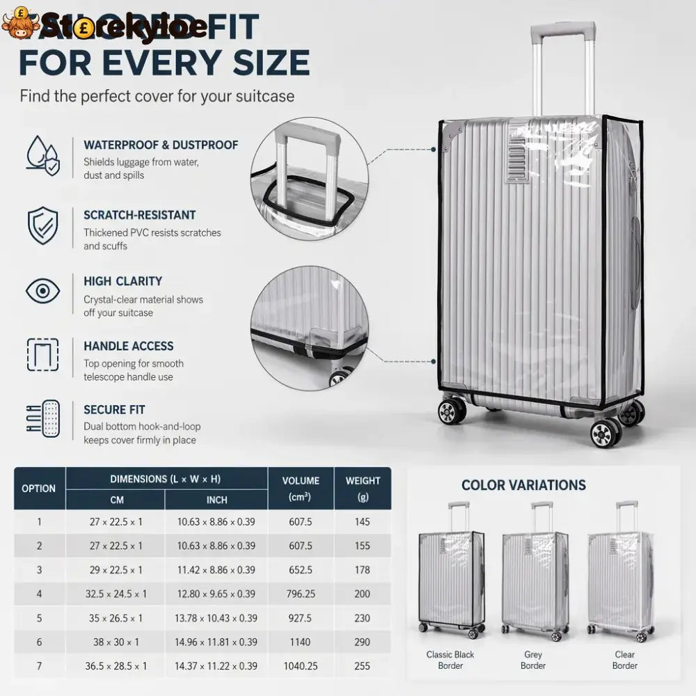 Protect Luggage Instantly! Clear PVC Suitcase Cover