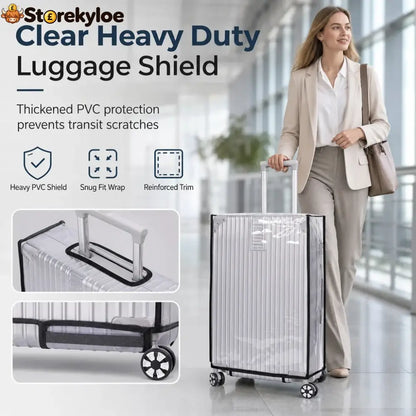 Protect Luggage Instantly! Clear PVC Suitcase Cover