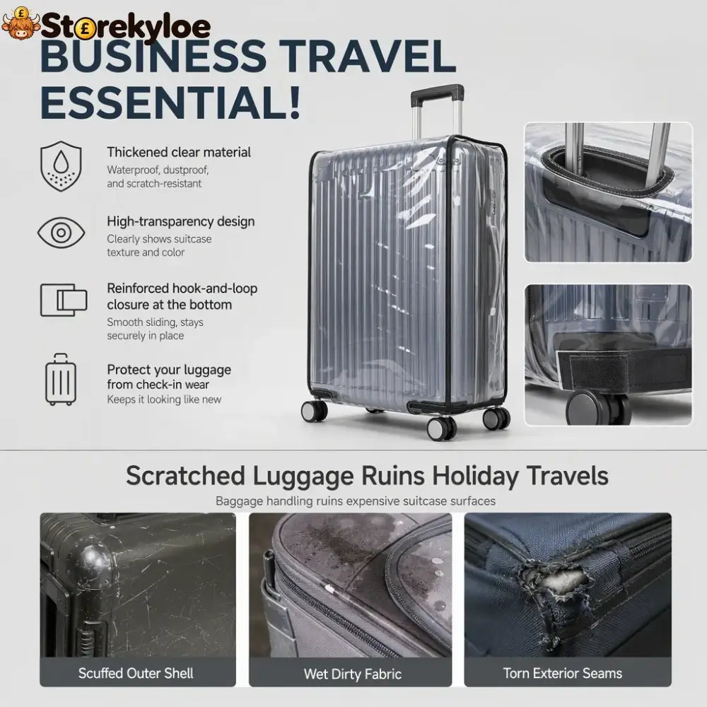 Protect Luggage Instantly! Clear PVC Suitcase Cover
