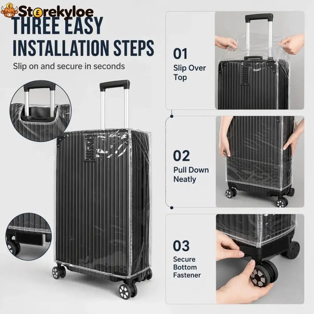 Protect Luggage Instantly! Clear PVC Suitcase Cover