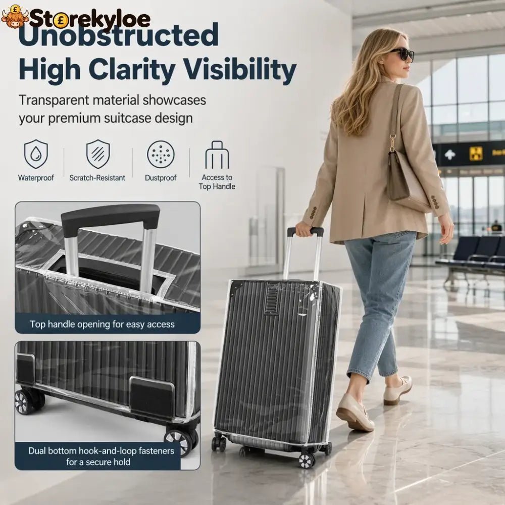Protect Luggage Instantly! Clear PVC Suitcase Cover - 22 inches